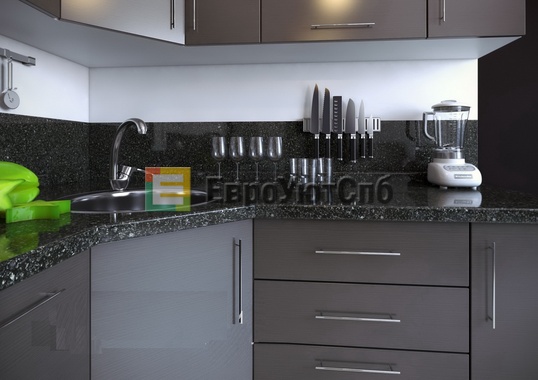 Угловая кухня 3100х1900 мм в стиле хай-тек