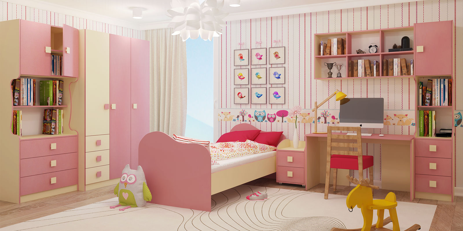 Детская комната для девочки до 10 лет