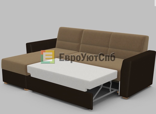 Угловой диван Виктория 2-1 в разложенном виде