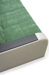 Диван-кровать аккордеон с накладками на боковины (зеленый микровелюр)